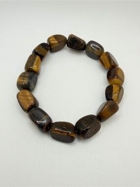 Unisex ~8" Stretch CHUNKY 13x15mm Tiger's Eye stone bracelet!